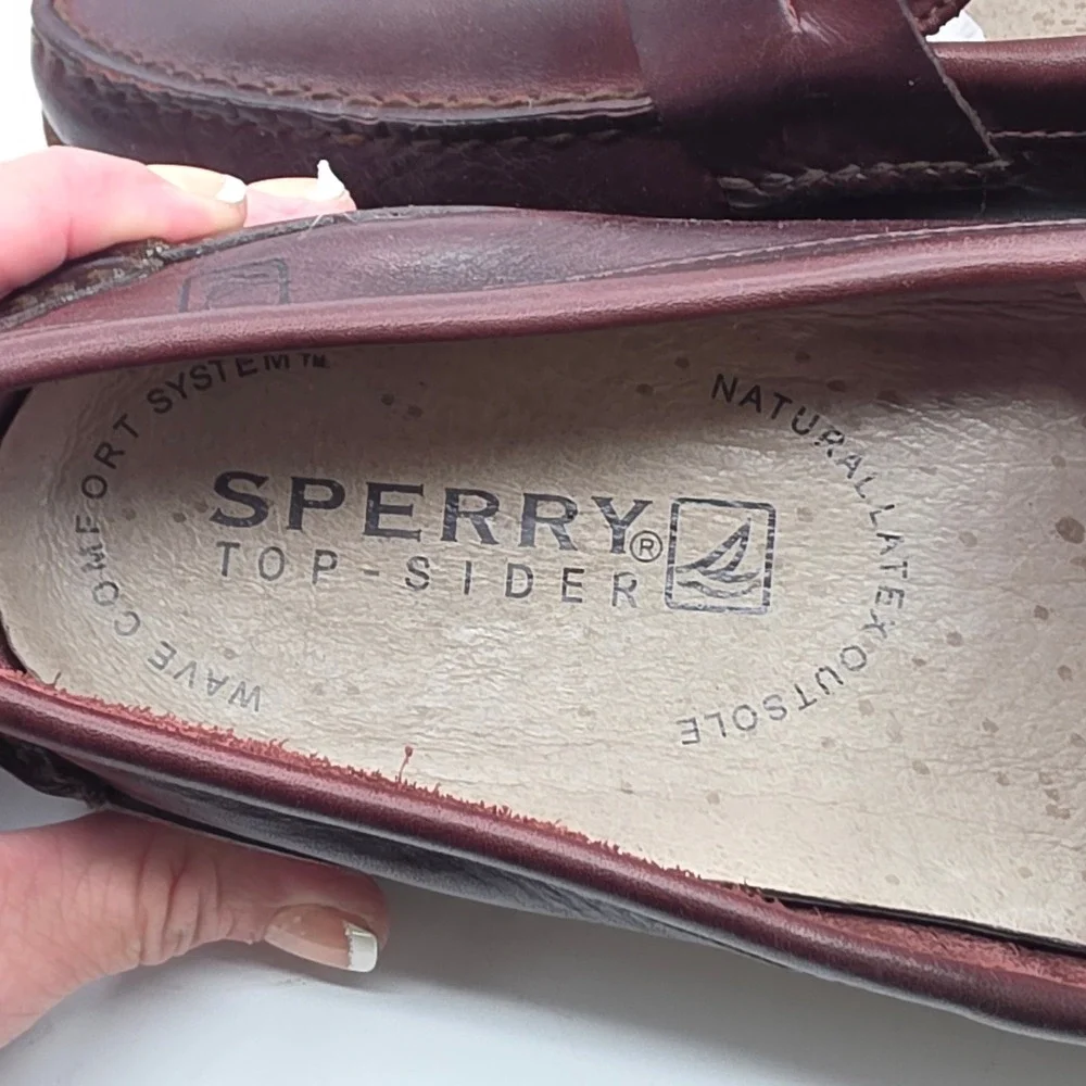 Sperry Penny Loafer Mens 13M Burgundy Leather Slip On Moc Toe 0841767 Classic